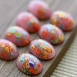 Vintage Pink Millefiori Fla..
