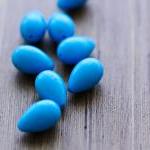 Vintage Opaque Blue Teardro..