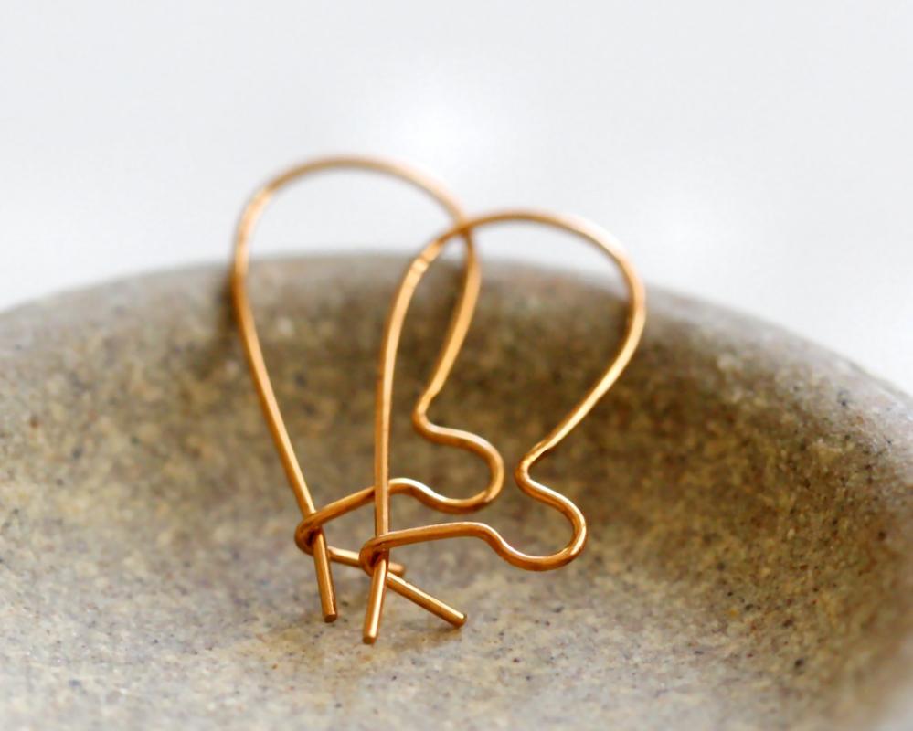 Vintage Raw Brass Petite Kidney Earwires