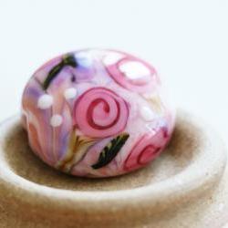 Country Roses II SRA Lampwork Focal Bead