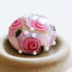 Country Roses III SRA Lampwork Focal