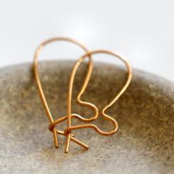 Vintage Raw Brass Petite Kidney Earwires