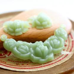 Plastic Lucite Rose Pendant Drops Charms Cabochons