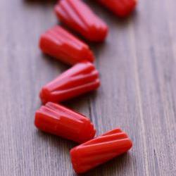 Vintage Red Art Deco Lucite Beads