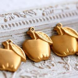 Vintage Aged Brass Apple Charms - last lot