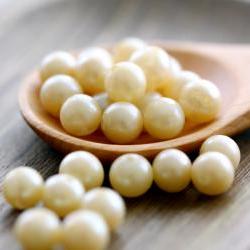 Vintage Glass Pearl Beads Champagne Beige