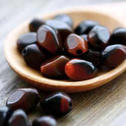 Vintage Autumn Earthy Brown Black Rust Baroque Glass Beads