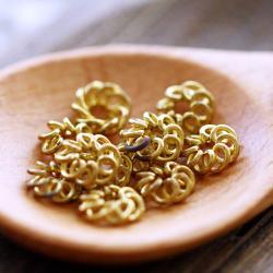 Vintage Aged Brass Fligree Flower Beads